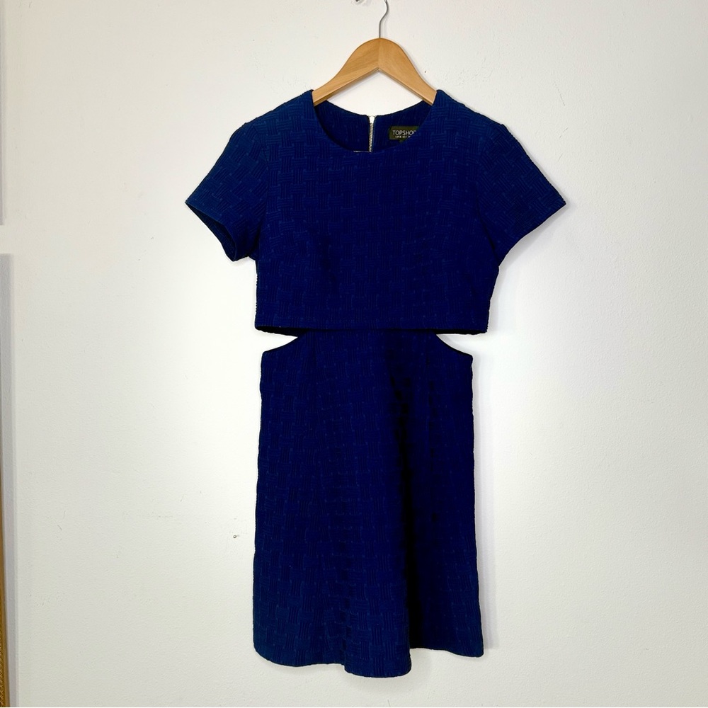 TOPSHOP | Elegant Blue Women's Cutout Dress - 4